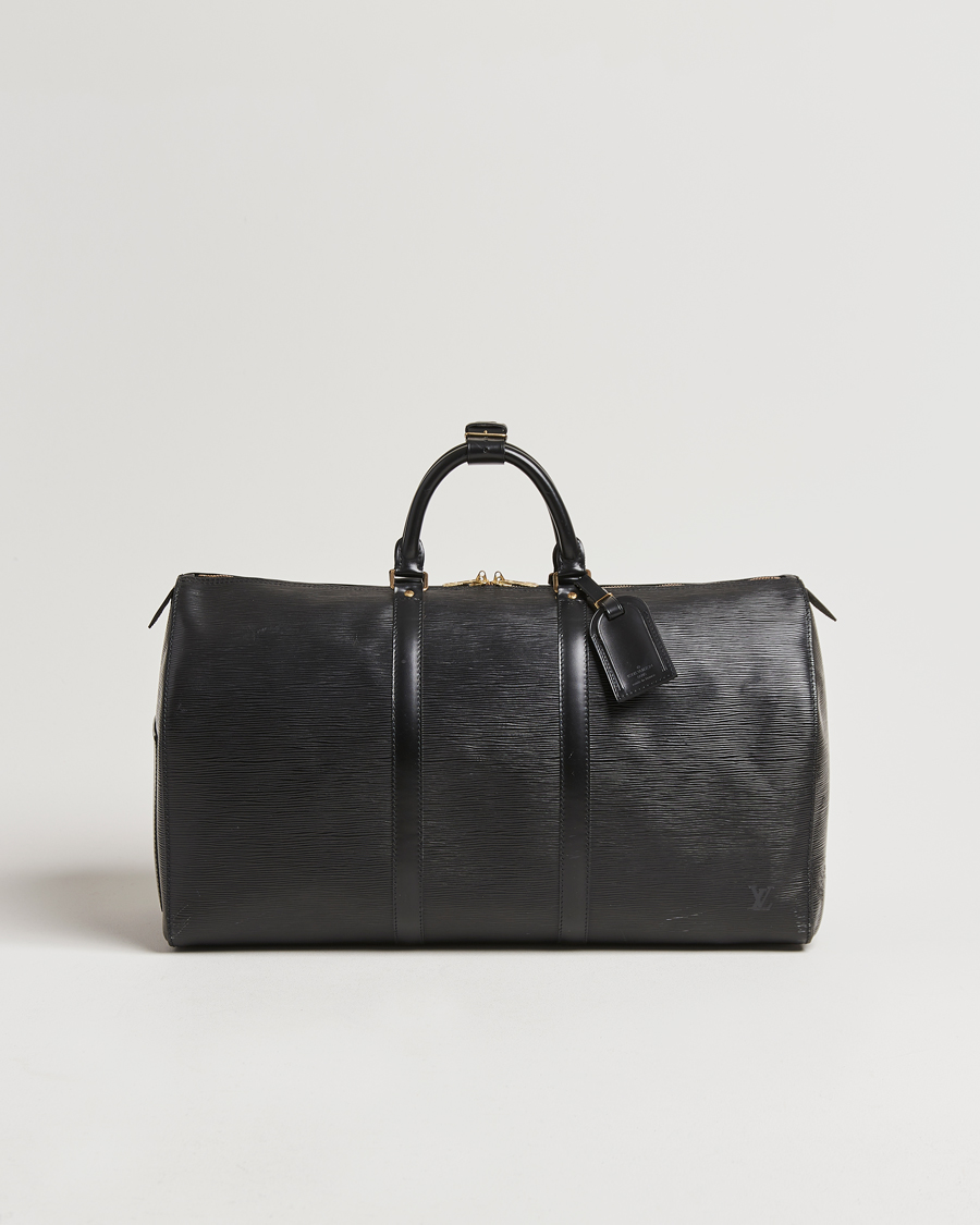 Homme | Louis Vuitton Pre-Owned Keepall 50 Epi Leather Travel Bag Black | Louis Vuitton Pre-Owned | Keepall 50 Epi Leather Travel Bag Black
