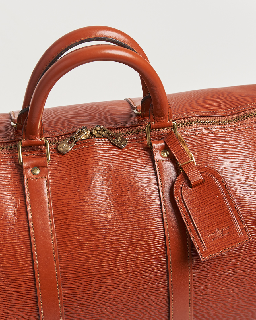 Homme | Louis Vuitton Pre-Owned Keepall 50 Epi Leather Travel Bag Brown | Louis Vuitton Pre-Owned | Keepall 50 Epi Leather Travel Bag Brown