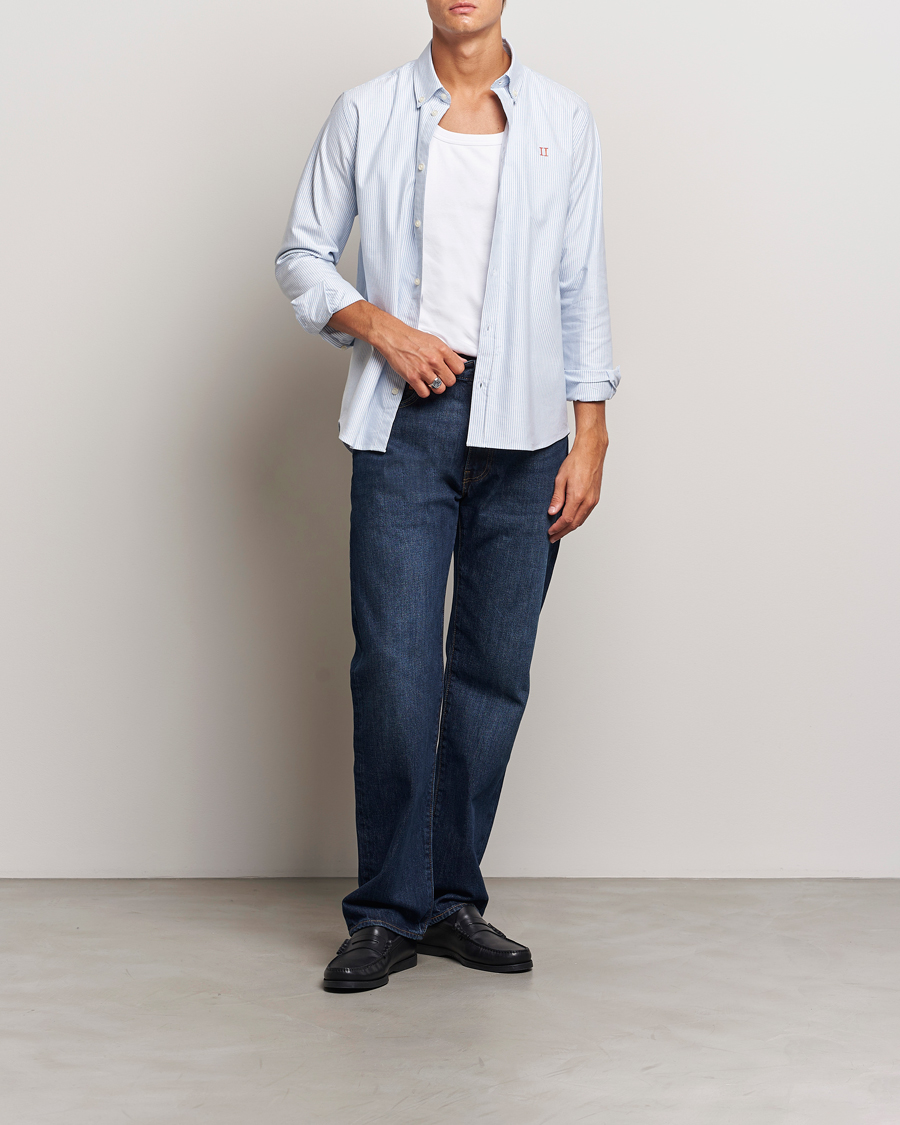 Homme | Chemises | LES DEUX | Konrad Contrast Oxford Shirt Light Blue/White