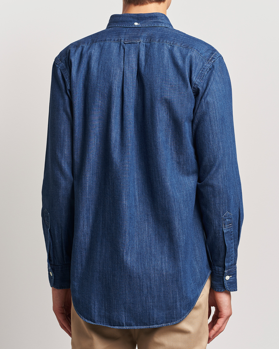 Homme | Chemises | Kamakura Shirts | Vintage Ivy Denim Button Down Shirt Dark Blue