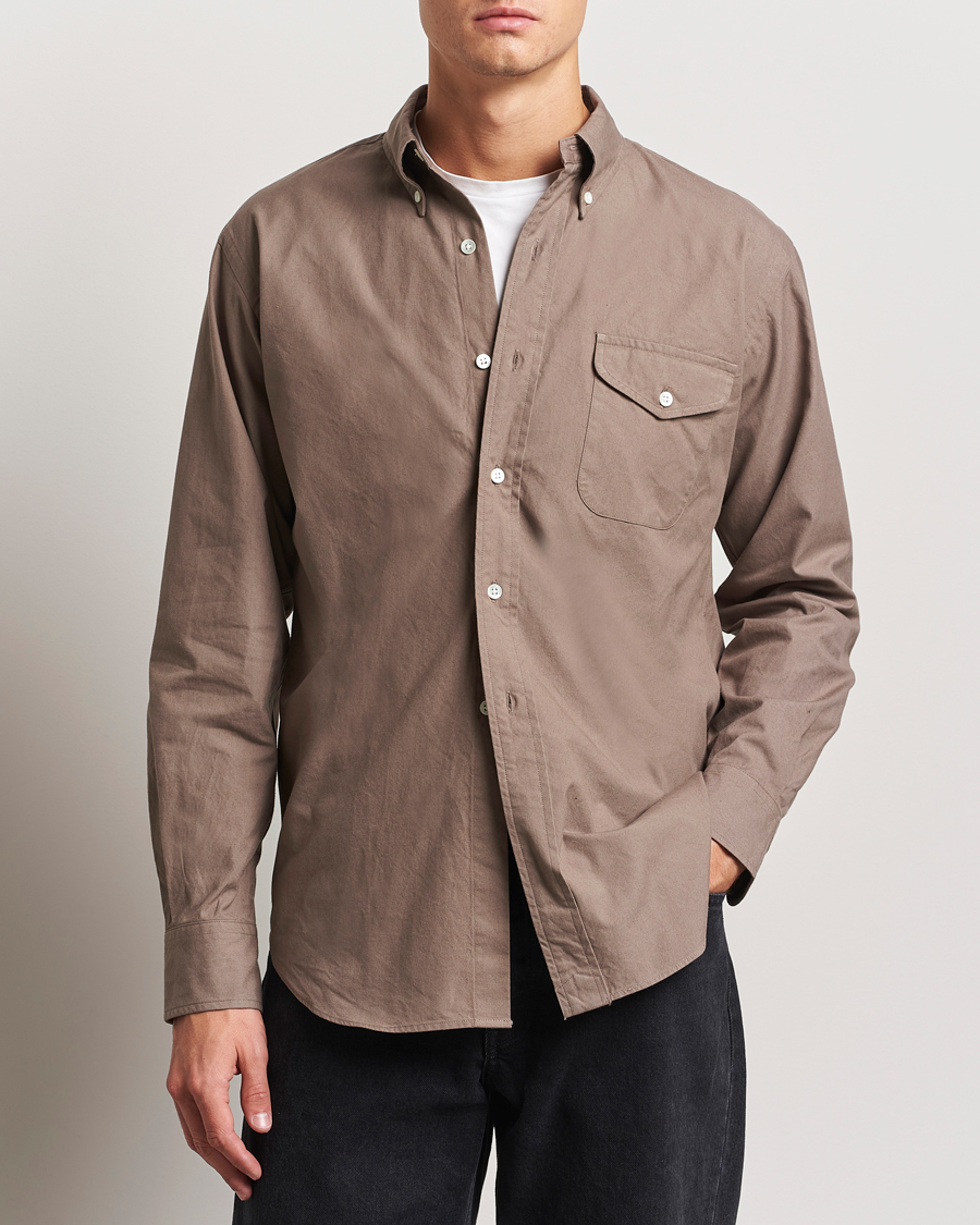 Homme | Chemises | Kamakura Shirts | Vintage Ivy Flap Pocket Shirt Khaki