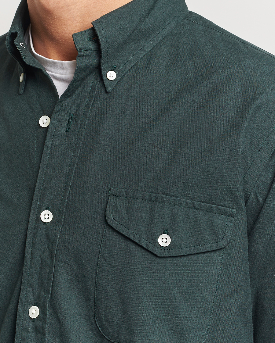 Homme | Chemises | Kamakura Shirts | Vintage Ivy Flap Pocket Shirt Dark Green