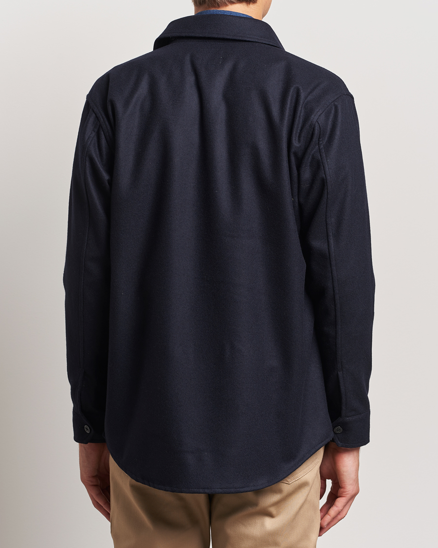 Homme | Chemises | Kamakura Shirts | Wool Flannel CPO Shirt Navy