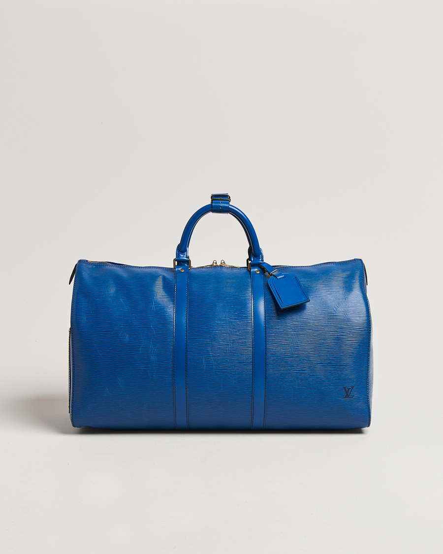 Homme | Louis Vuitton Pre-Owned Keepall 50 Epi Leather Travel Bag Blue | Louis Vuitton Pre-Owned | Keepall 50 Epi Leather Travel Bag Blue