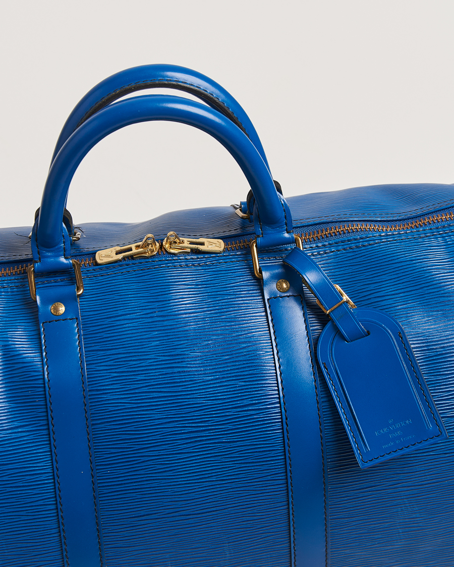 Homme | Louis Vuitton Pre-Owned Keepall 50 Epi Leather Travel Bag Blue | Louis Vuitton Pre-Owned | Keepall 50 Epi Leather Travel Bag Blue