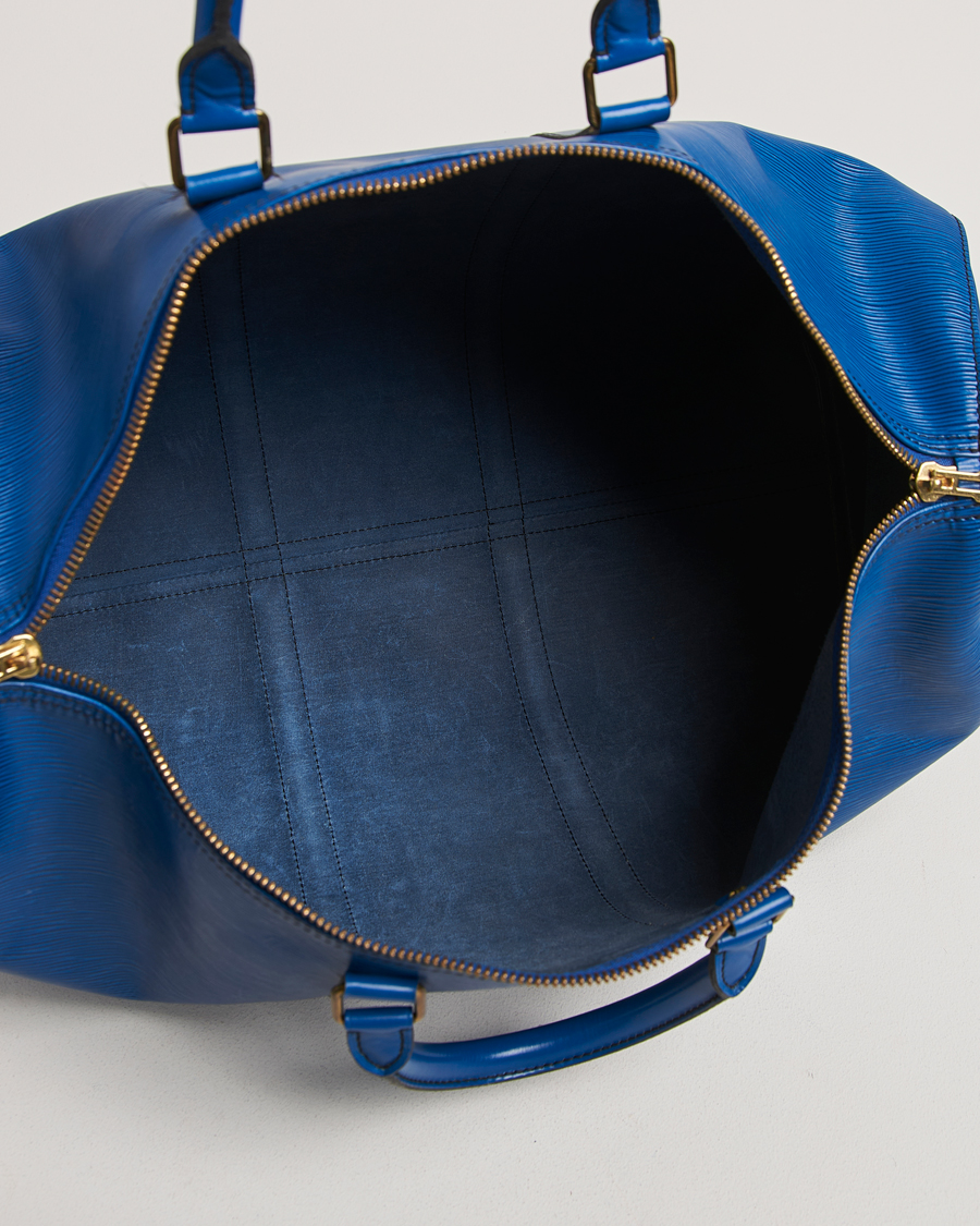 Homme | Louis Vuitton Pre-Owned Keepall 50 Epi Leather Travel Bag Blue | Louis Vuitton Pre-Owned | Keepall 50 Epi Leather Travel Bag Blue
