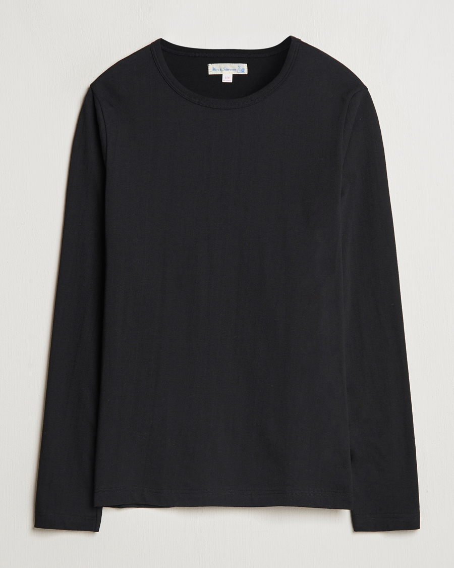 Homme | T-shirts | Merz b. Schwanen | 1950s Classic Loopwheeled Longsleeve T-Shirt Black