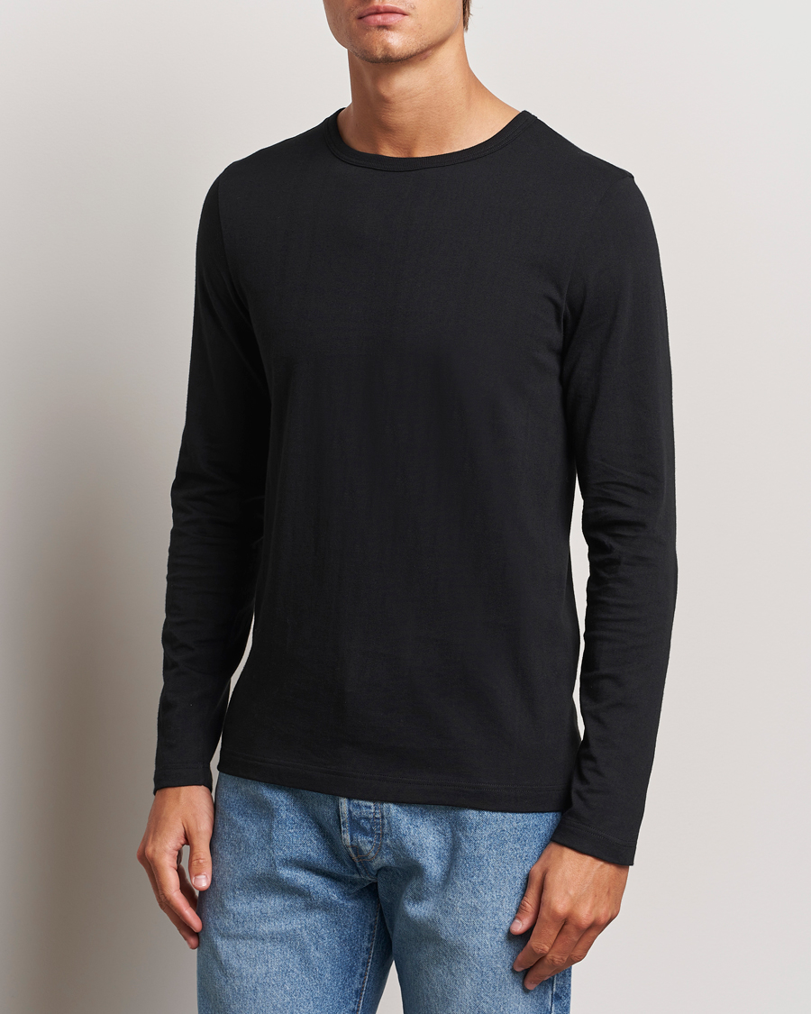 Homme | T-shirts | Merz b. Schwanen | 1950s Classic Loopwheeled Longsleeve T-Shirt Black