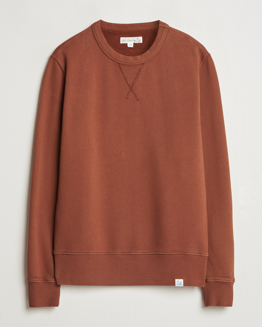 Homme | Pulls Et Tricots | Merz b. Schwanen | Vintage Fleece Crew Neck Sweatshirt Chestnut