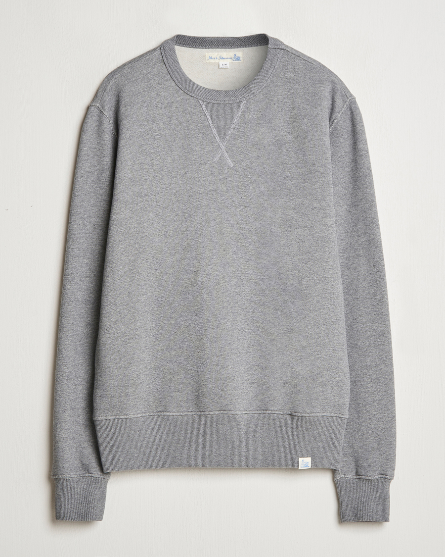 Homme | Pulls Et Tricots | Merz b. Schwanen | Relaxed Fit Vintage Cotton Sweatshirt Grey Melange