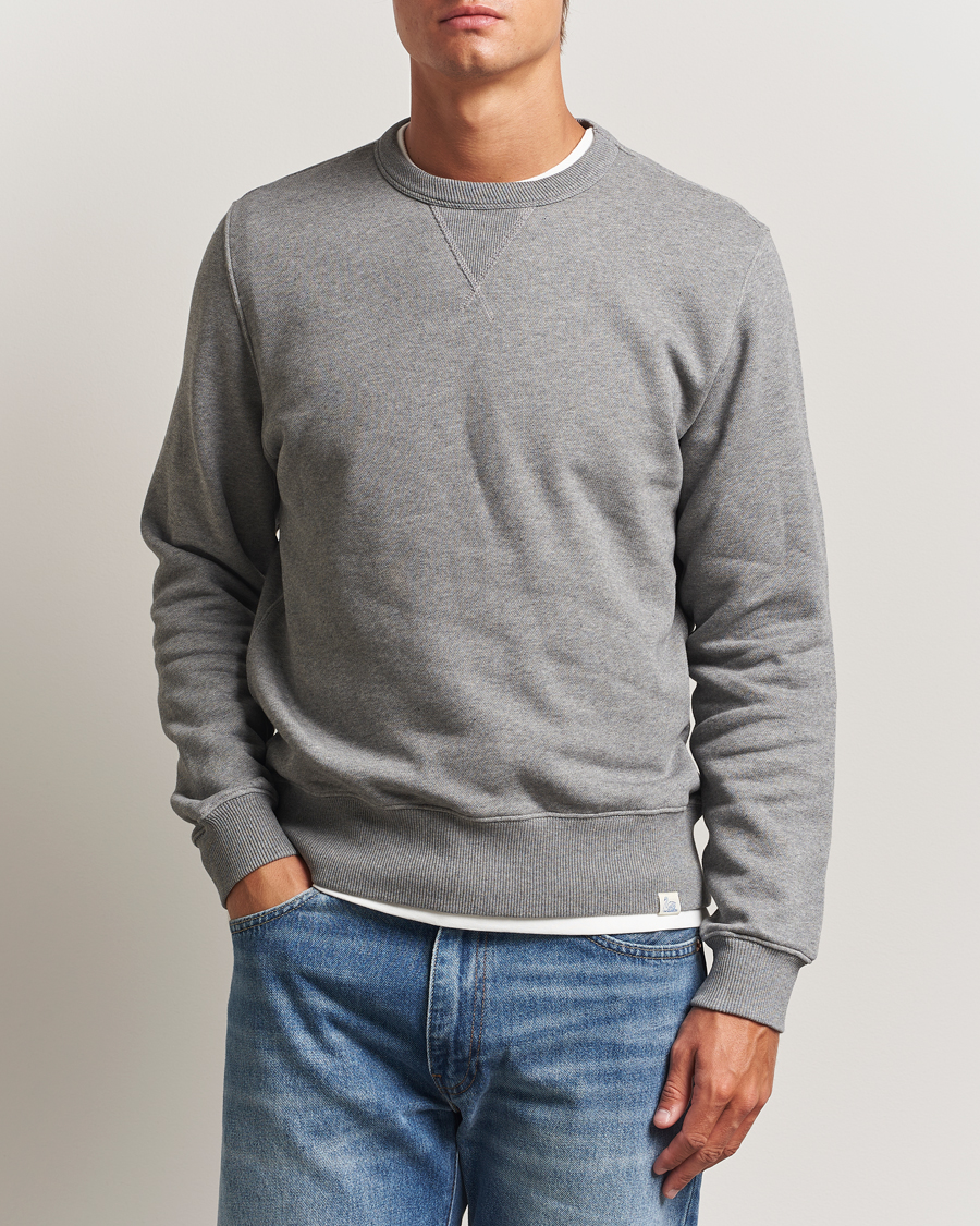 Homme | Pulls Et Tricots | Merz b. Schwanen | Relaxed Fit Vintage Cotton Sweatshirt Grey Melange