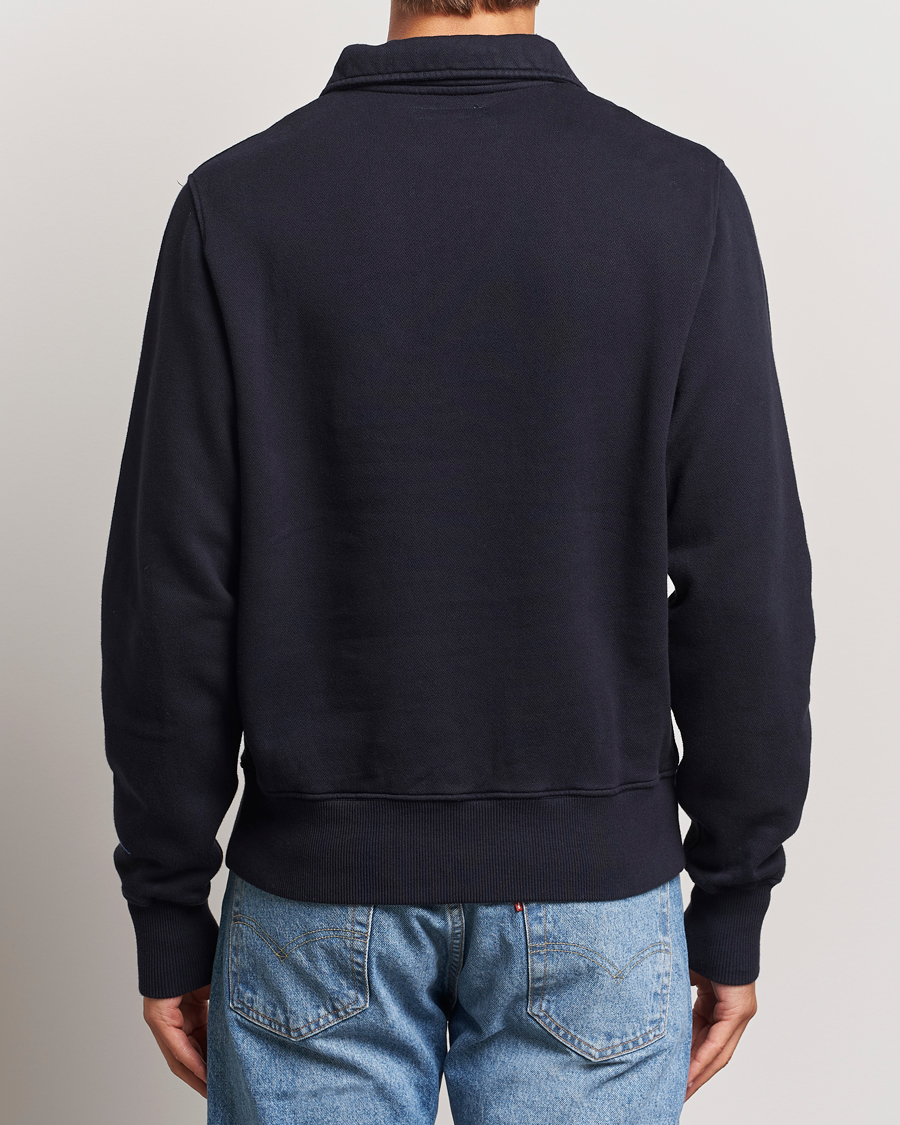 Homme | Pulls Et Tricots | Merz b. Schwanen | Vintage Fleece Half Zip Sweatshirt Dark Navy
