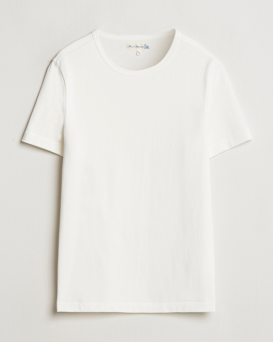 Homme | T-shirts | Merz b. Schwanen | Classic Fit Loopwheeled T-Shirt White