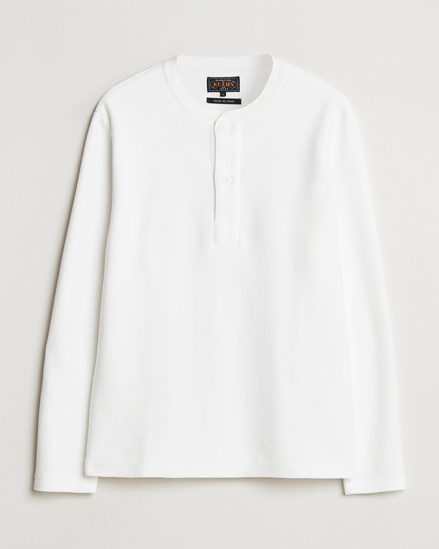 Homme | Pulls Et Tricots | BEAMS PLUS | Waffle Cotton Henley White