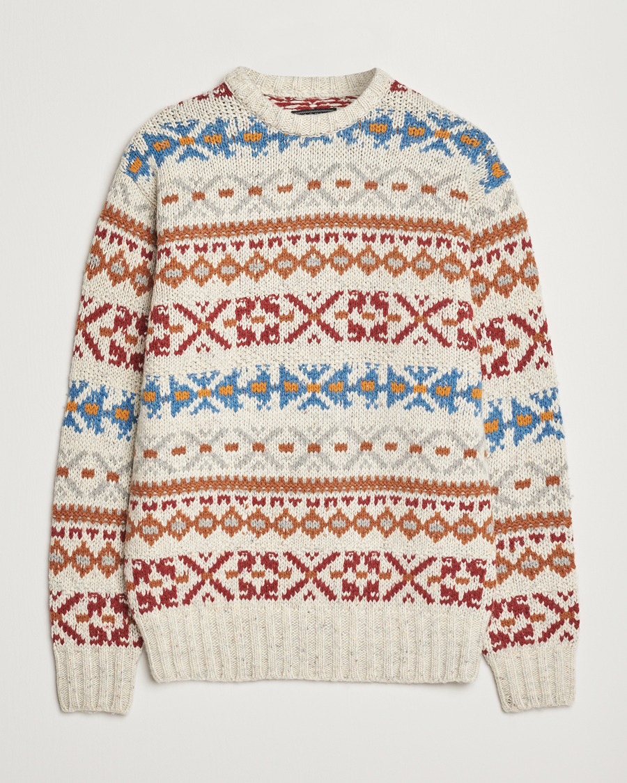 Homme | Pulls Et Tricots | BEAMS PLUS | Fair Isle Crew Neck Sweater Off White