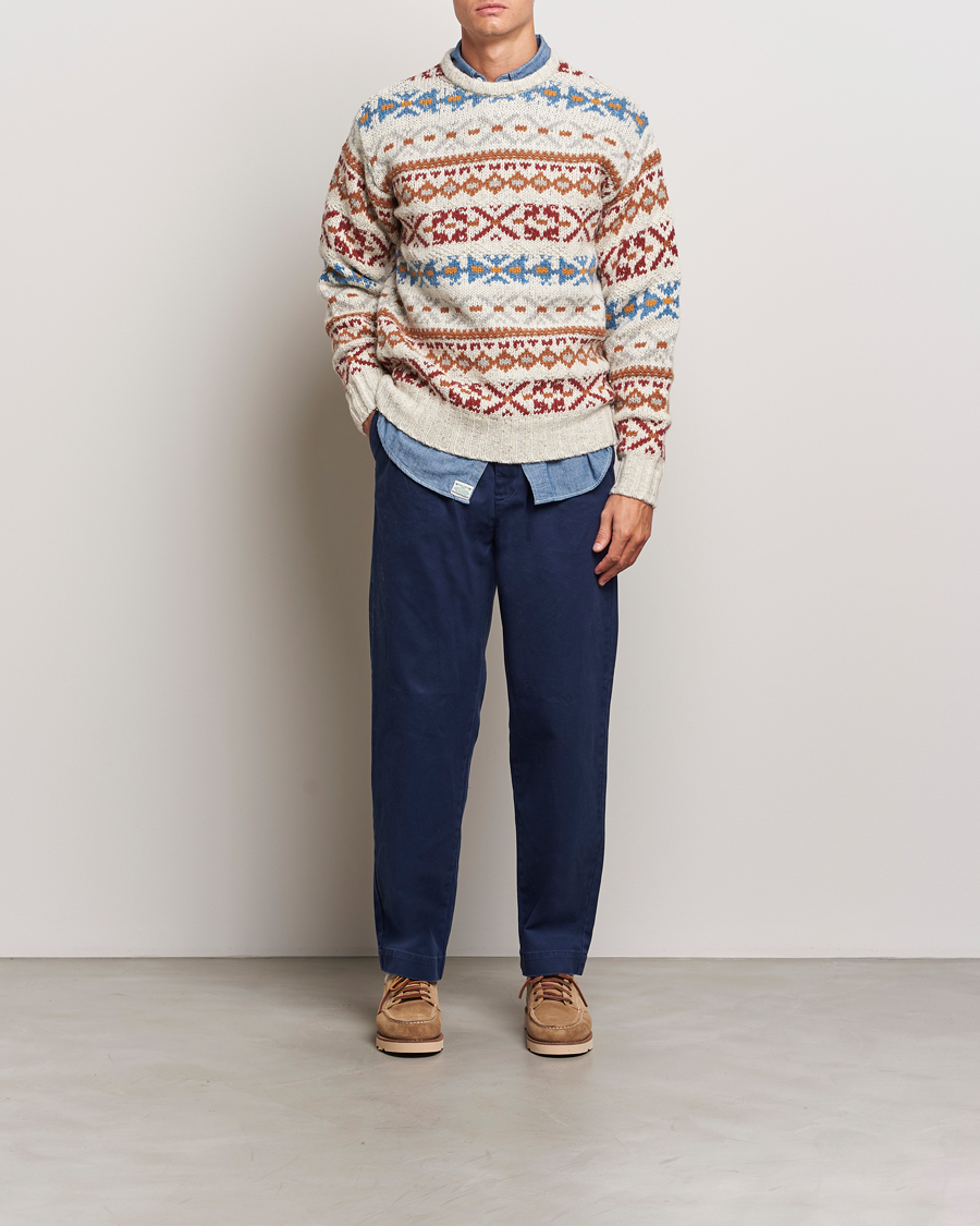 Homme | Pulls Et Tricots | BEAMS PLUS | Fair Isle Crew Neck Sweater Off White