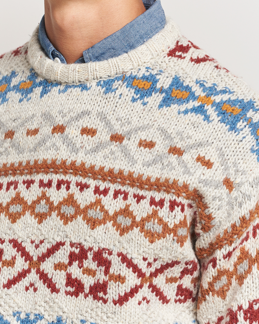 Homme | Pulls Et Tricots | BEAMS PLUS | Fair Isle Crew Neck Sweater Off White