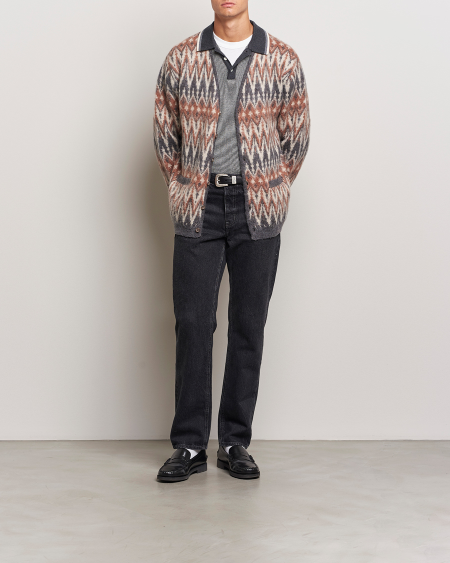 Homme | Pulls Et Tricots | BEAMS PLUS | Chevron Jacquard Cardigan Grey