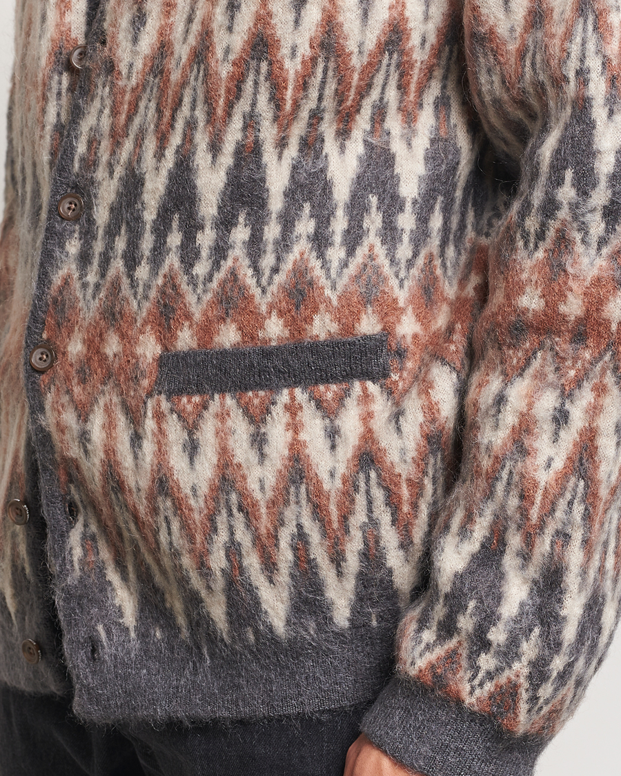 Homme | Pulls Et Tricots | BEAMS PLUS | Chevron Jacquard Cardigan Grey