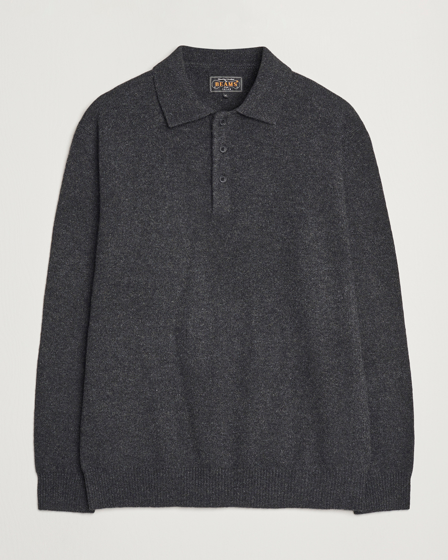 Homme | Pulls Et Tricots | BEAMS PLUS | Long Sleeve Knitted Polo Charcoal