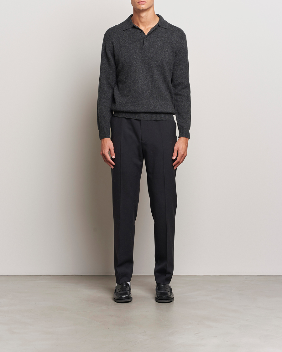 Homme | Pulls Et Tricots | BEAMS PLUS | Long Sleeve Knitted Polo Charcoal