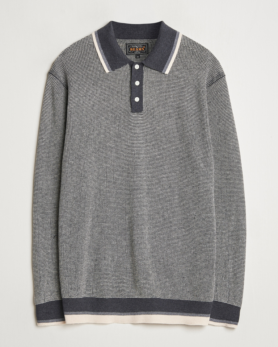 Homme | Pulls Et Tricots | BEAMS PLUS | Collar Line Knitted Polo Charcoal