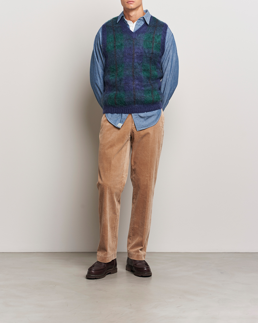 Homme | Pulls Et Tricots | BEAMS PLUS | Mohair Check Vest Navy