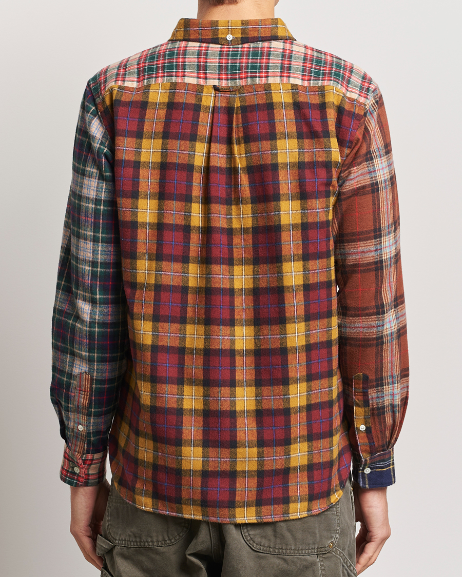 Homme | Chemises | BEAMS PLUS | Patchwork Flannel Button Down Shirt Mustard Multi