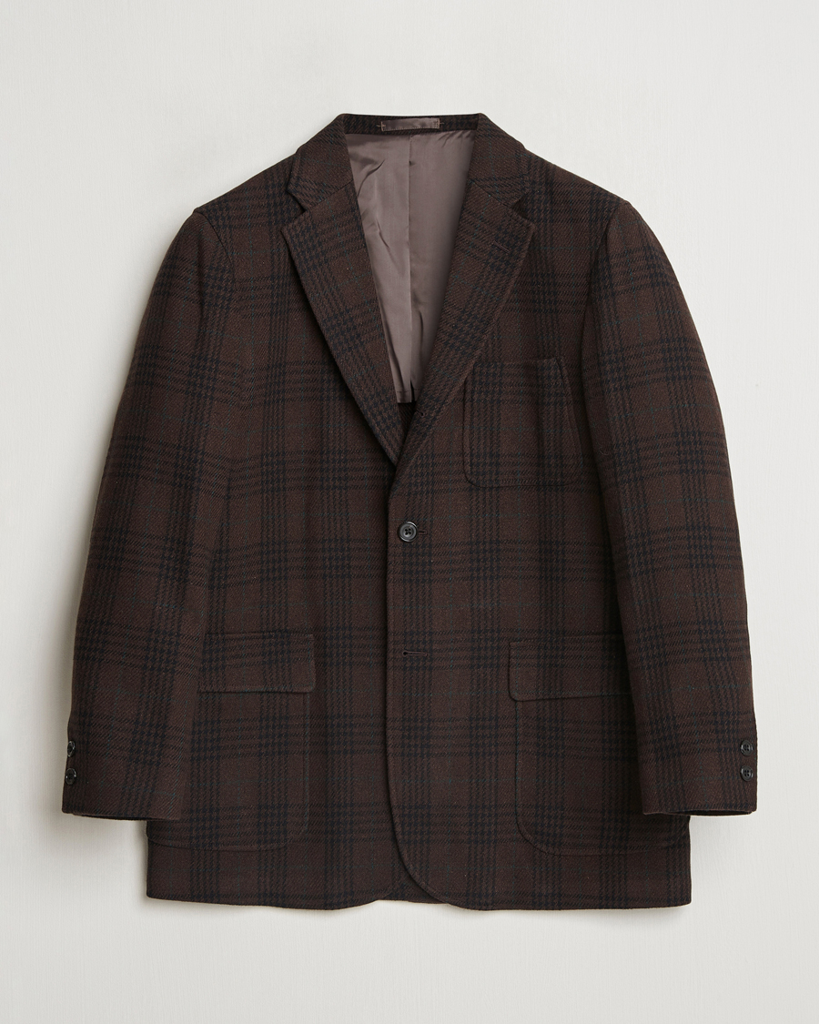Homme | Blazers | BEAMS PLUS | Wool Plaid Blazer Dark Brown