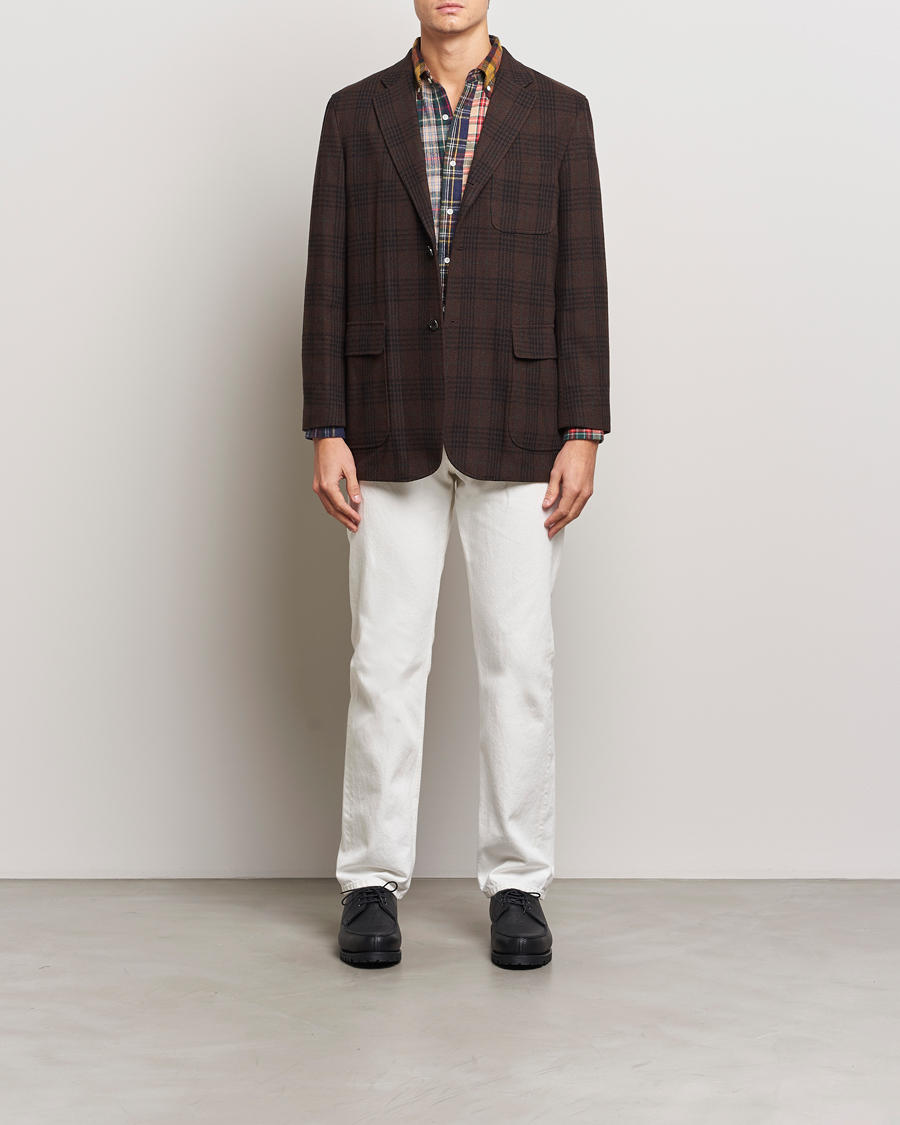 Homme | Blazers | BEAMS PLUS | Wool Plaid Blazer Dark Brown