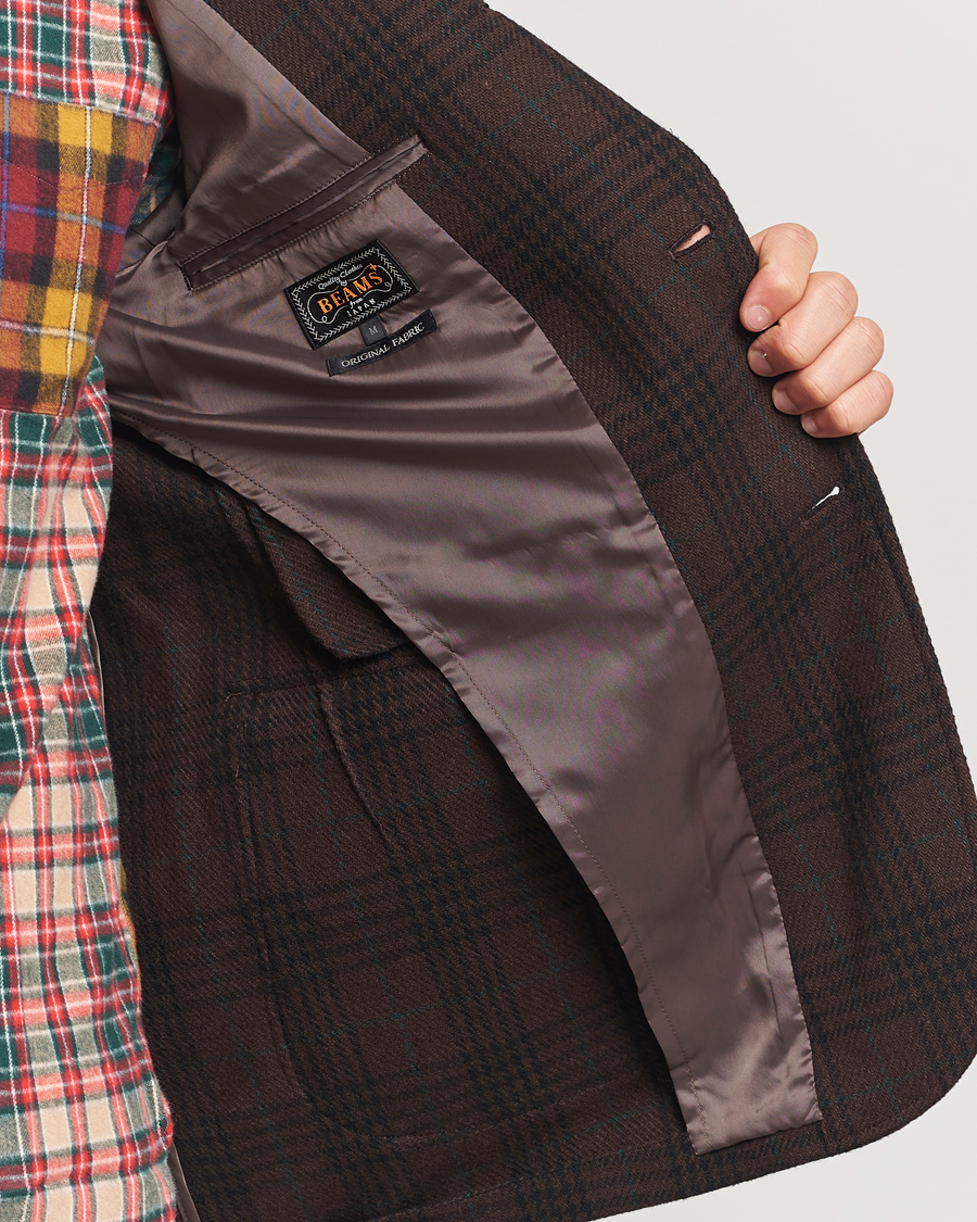 Homme | Blazers | BEAMS PLUS | Wool Plaid Blazer Dark Brown