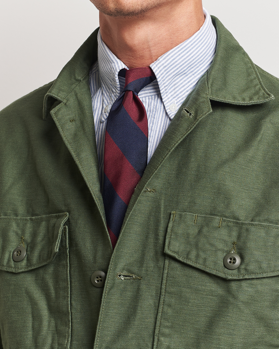 Homme | BEAMS PLUS Regimental Stripe Ivy Tie Navy/Burgundy | BEAMS PLUS | Regimental Stripe Ivy Tie Navy/Burgundy