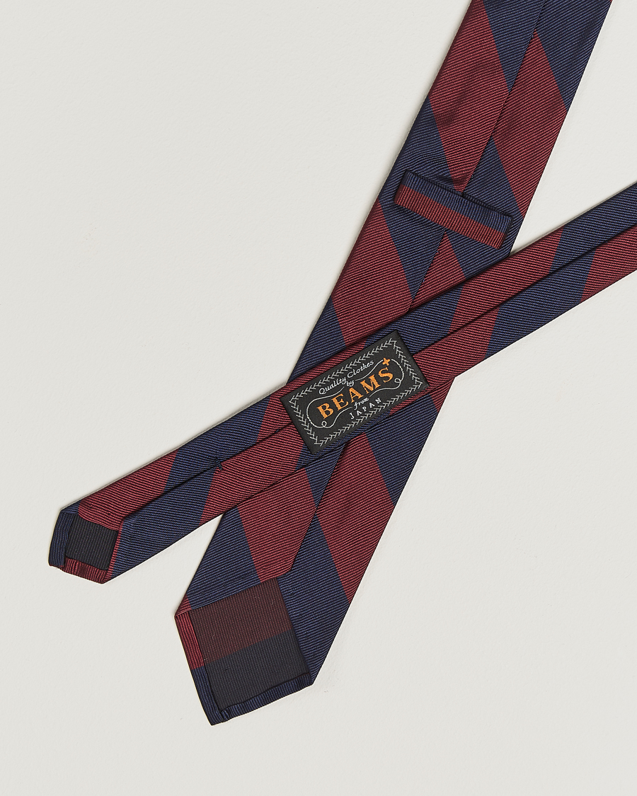 Homme | BEAMS PLUS Regimental Stripe Ivy Tie Navy/Burgundy | BEAMS PLUS | Regimental Stripe Ivy Tie Navy/Burgundy