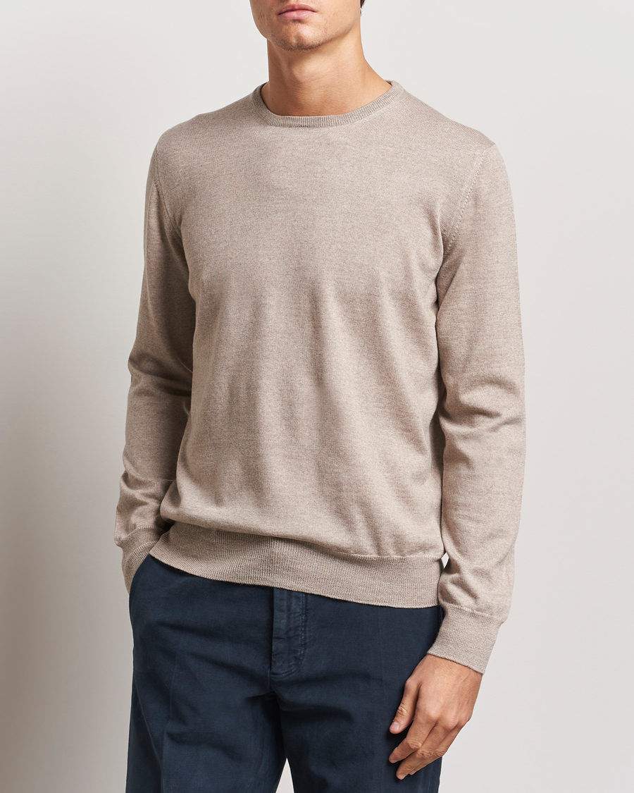 Homme | Pulls Et Tricots | Gran Sasso | Merino Fashion Fit Crew Neck Pullover Light Beige