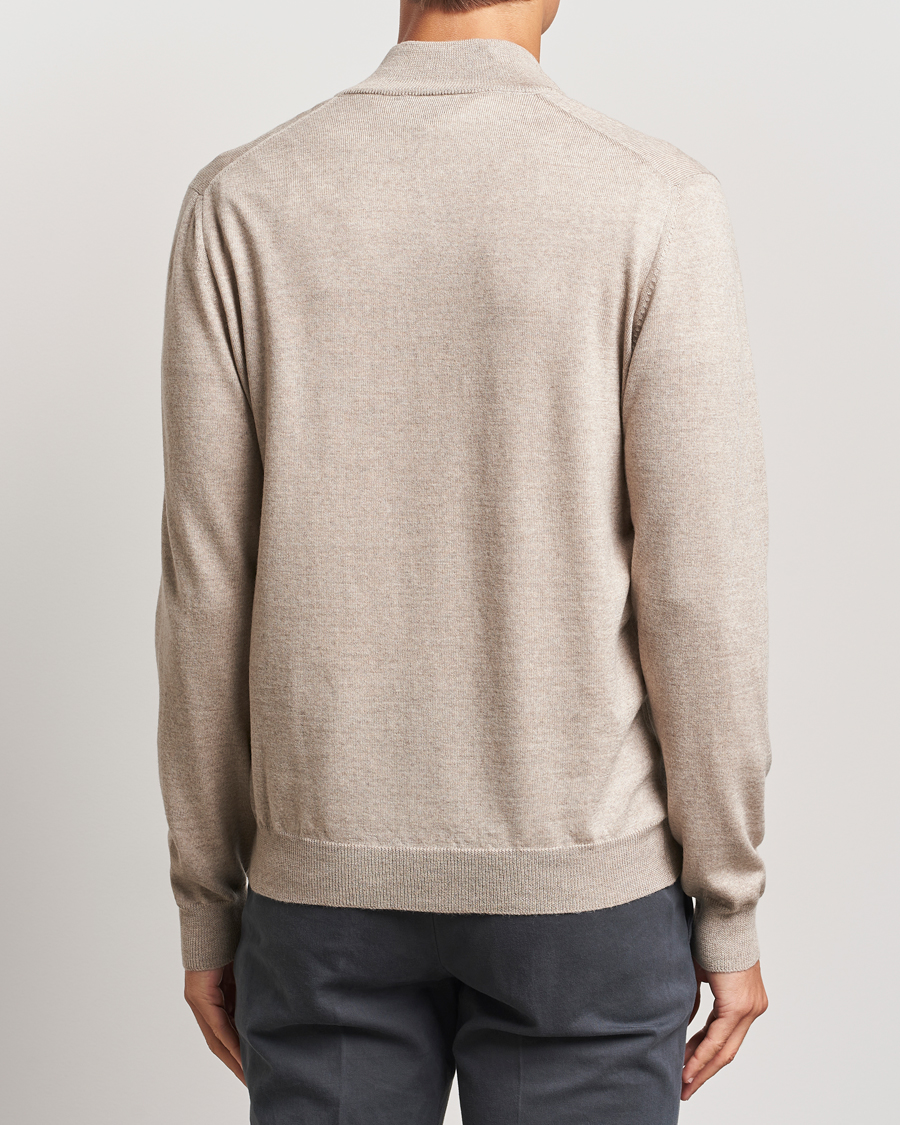 Homme | Pulls Et Tricots | Gran Sasso | Merino Fashion Fit Half Zip Light Beige
