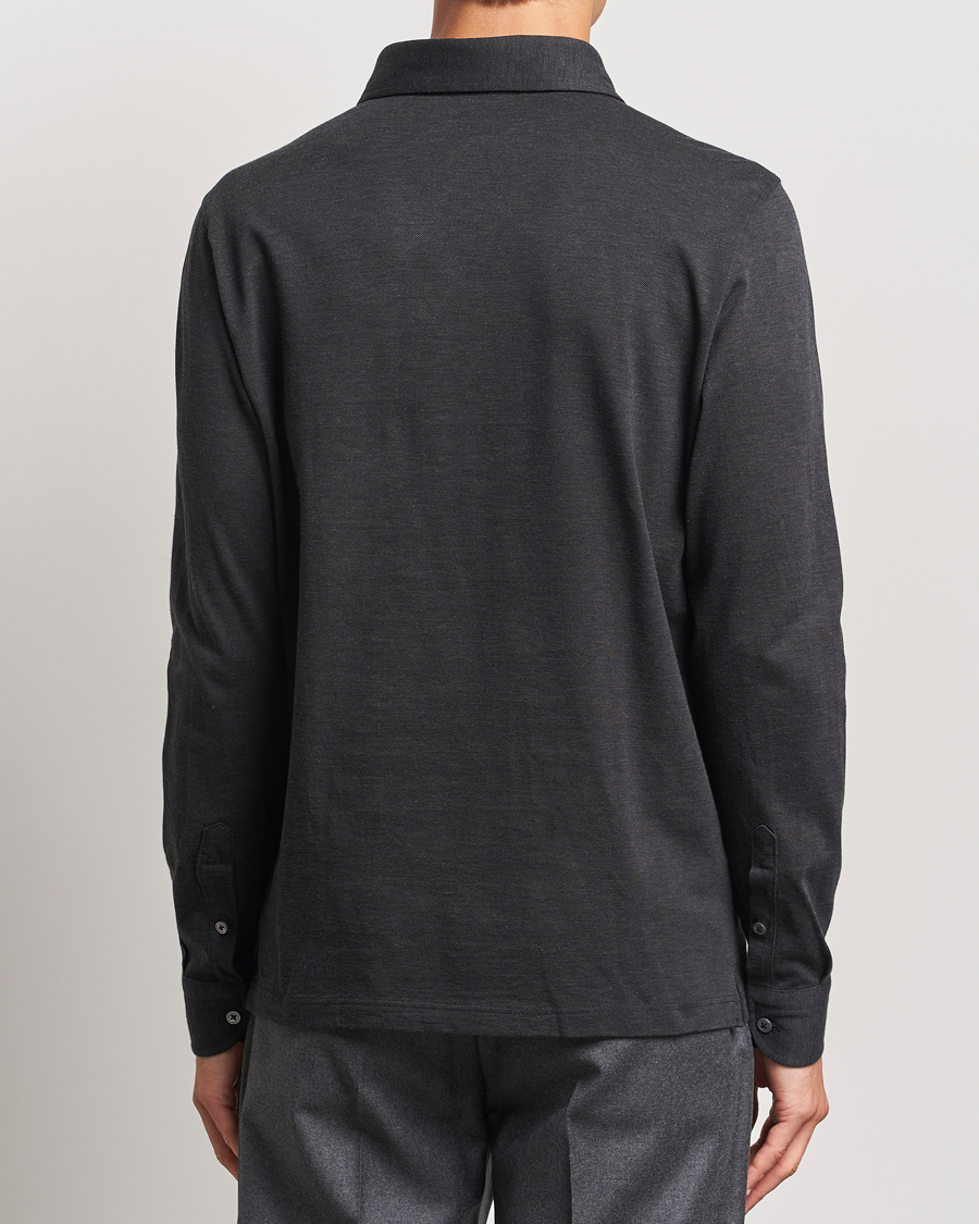 Homme | Chemises | Gran Sasso | Brushed Cotton Popover Shirt Black