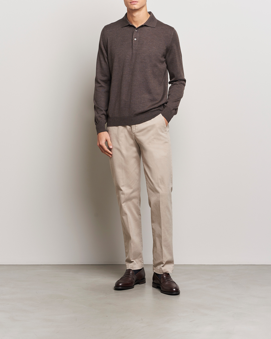 Homme | Pulls Et Tricots | Gran Sasso | Merino Fashion Fit Polo Brown