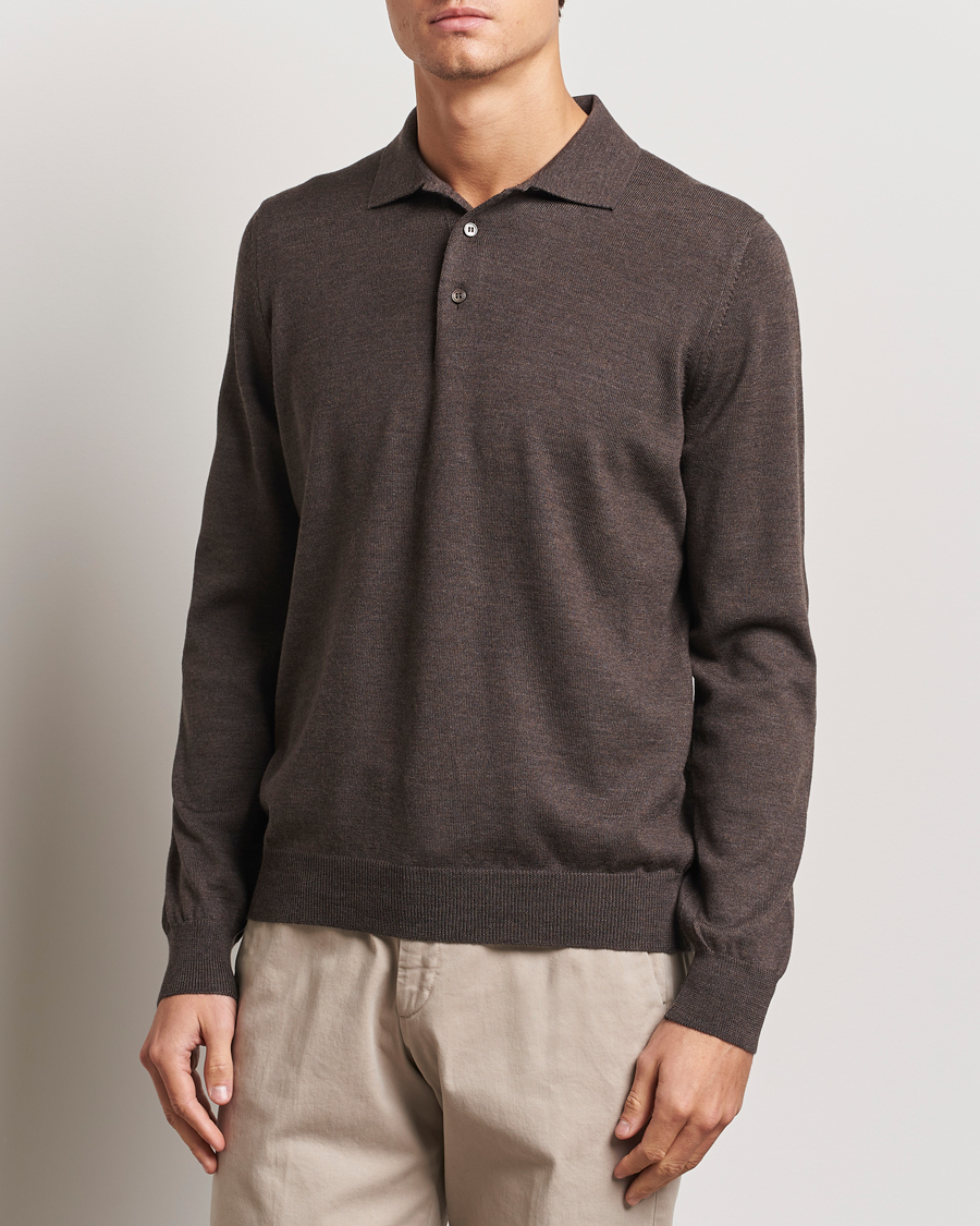 Homme | Pulls Et Tricots | Gran Sasso | Merino Fashion Fit Polo Brown
