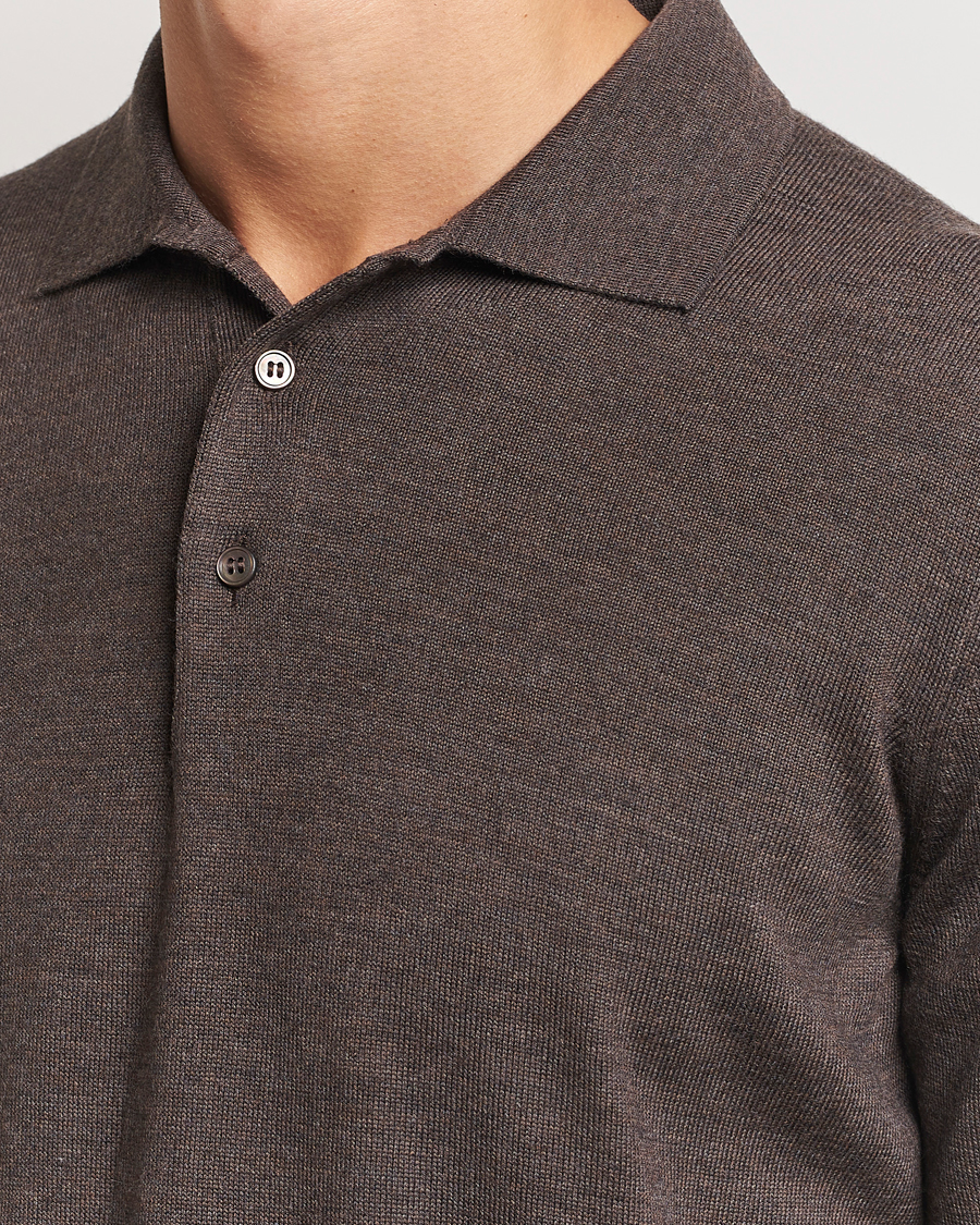 Homme | Pulls Et Tricots | Gran Sasso | Merino Fashion Fit Polo Brown