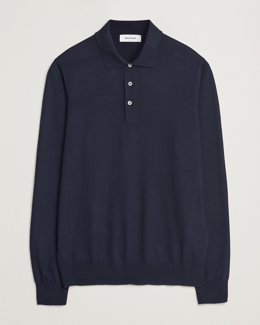 Homme | Pulls Et Tricots | Gran Sasso | Merino Fashion Fit Polo Navy
