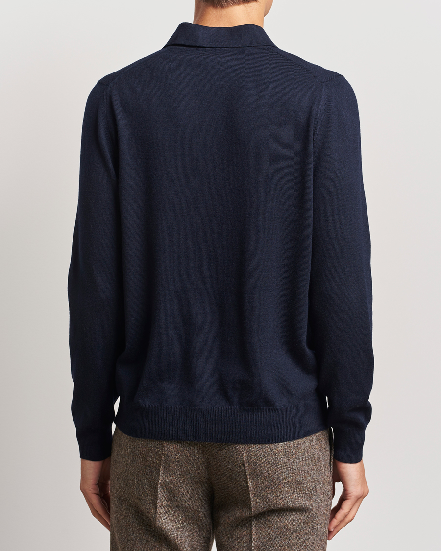 Homme | Pulls Et Tricots | Gran Sasso | Merino Fashion Fit Polo Navy