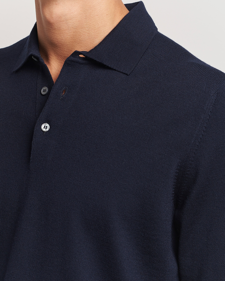 Homme | Pulls Et Tricots | Gran Sasso | Merino Fashion Fit Polo Navy
