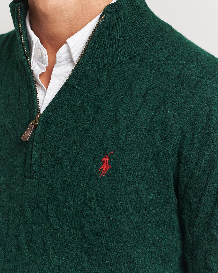 Polo Ralph Lauren Wool/Cashmere Cable Half Zip Green - Acheter