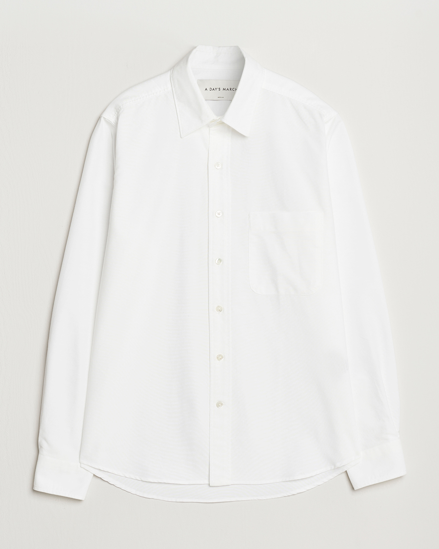 Homme | Chemises | A Day's March | Mason Dyed Oxford Shirt White