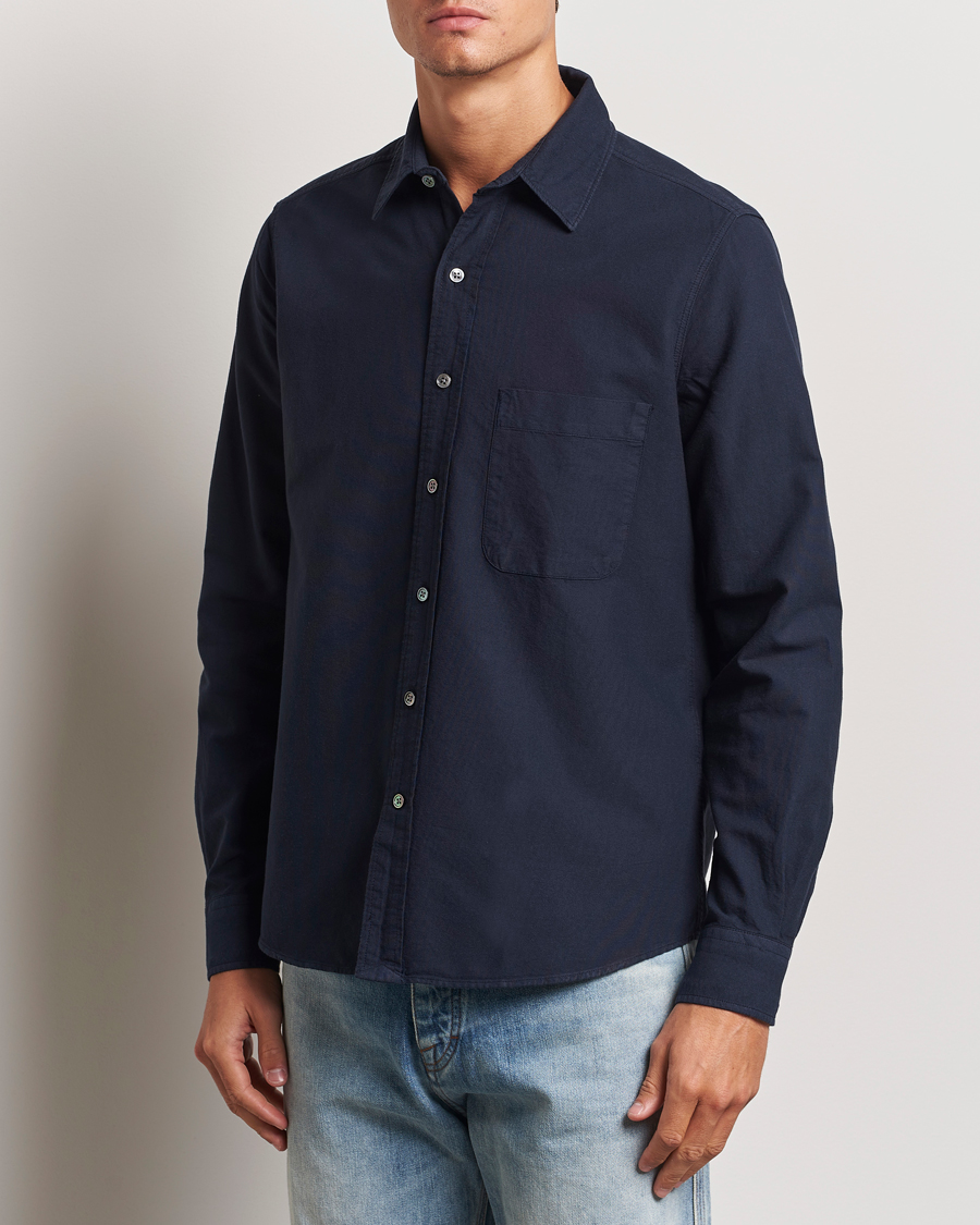 Homme | Chemises | A Day's March | Mason Dyed Oxford Shirt Navy