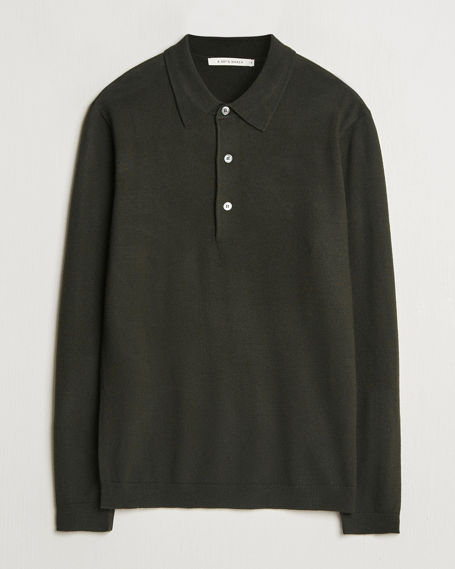 Homme | Pulls Et Tricots | A Day's March | Ambroz Merino Polo Dark Green