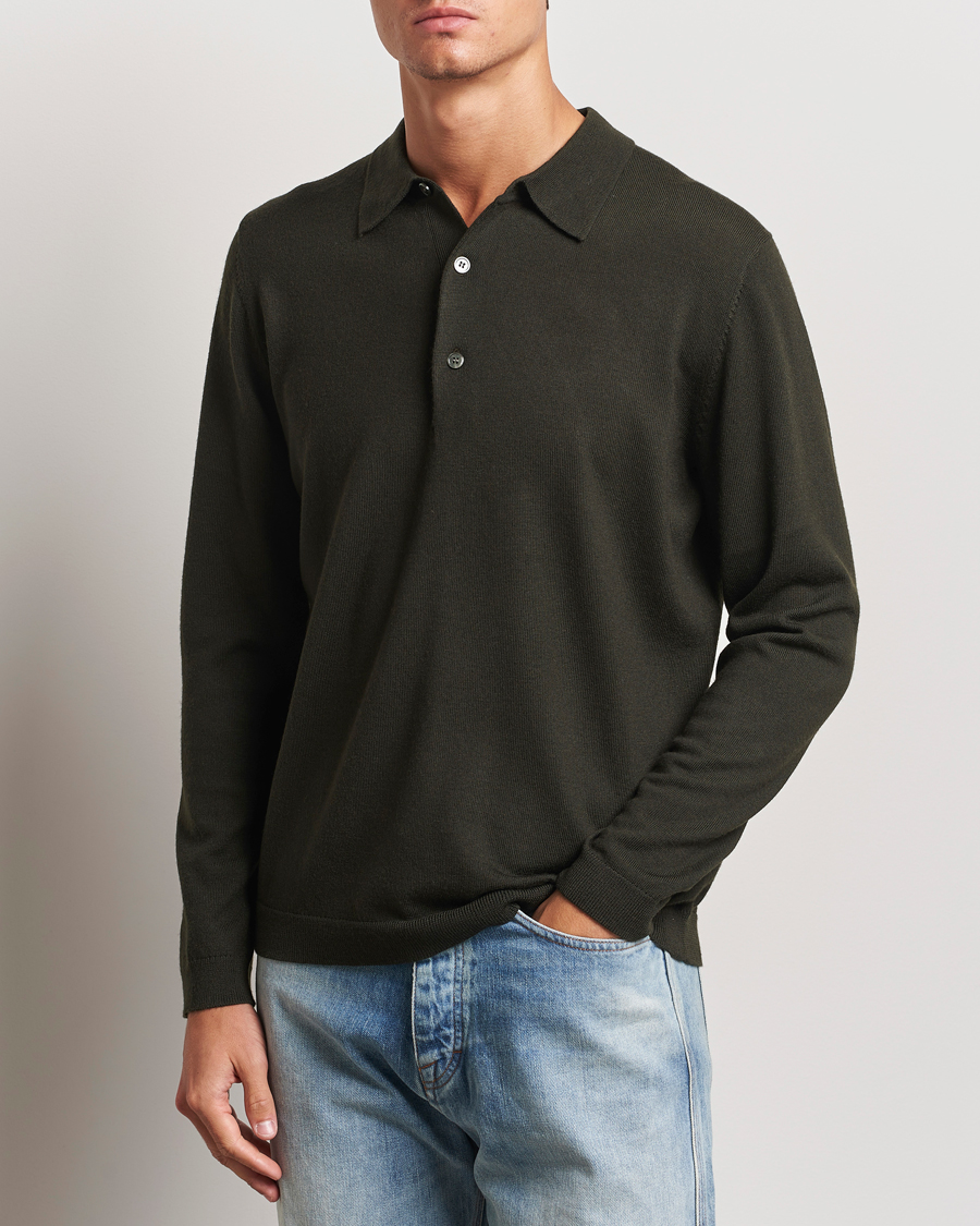 Homme | Pulls Et Tricots | A Day's March | Ambroz Merino Polo Dark Green