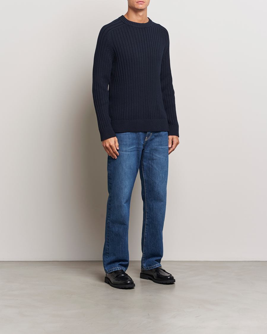 Homme | Pulls Et Tricots | A Day's March | Elmer Cotton Knit Sweater Navy