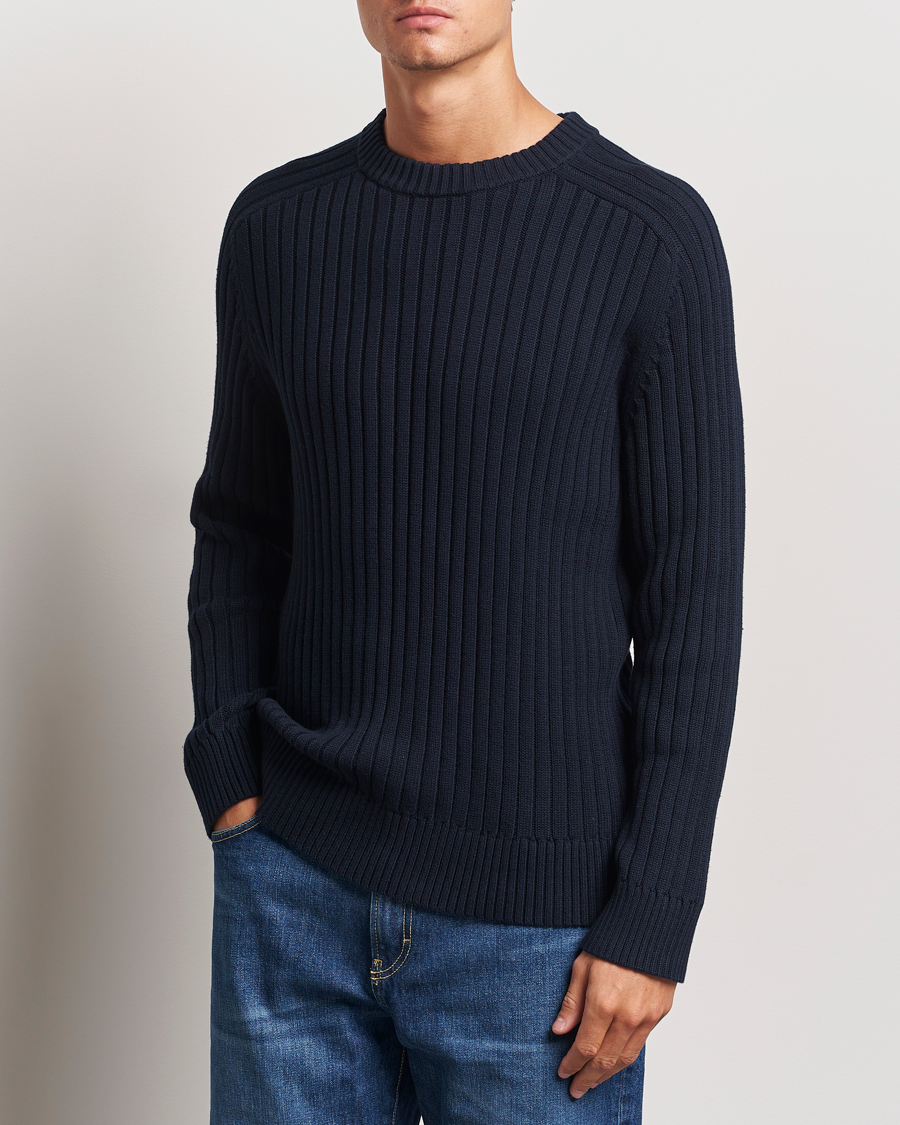 Homme | Pulls Et Tricots | A Day's March | Elmer Cotton Knit Sweater Navy