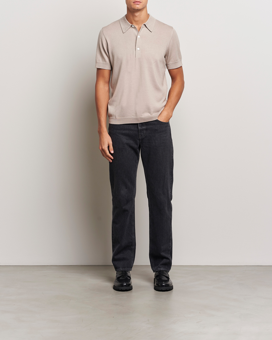 Homme | Polos | A Day's March | Rosehall Short Sleeve Merino Polo Dove